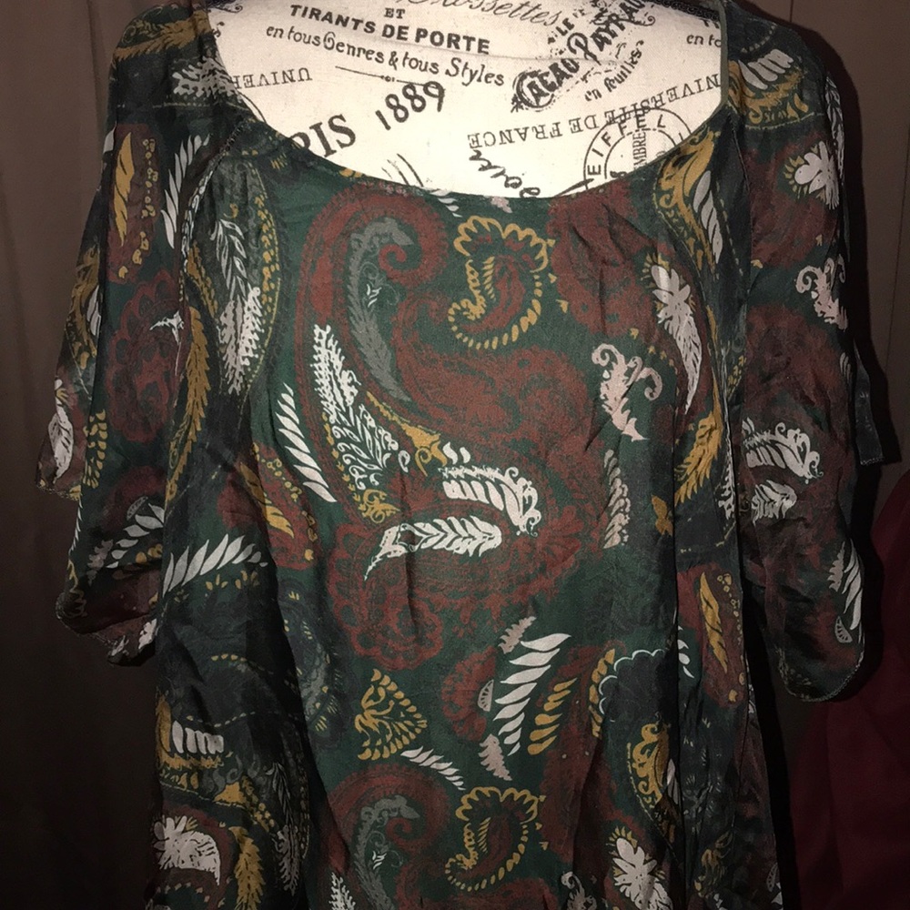 M Made in Italy green layered dress medium nwt